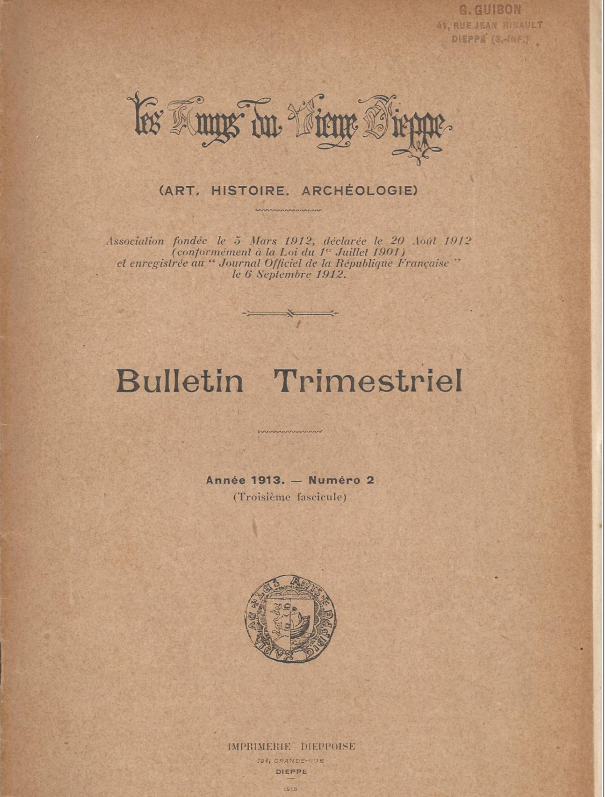 Bulletin des "Amys du Vieux Dieppe" n°III - année 1913