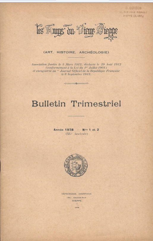 Bulletin des "Amys du Vieux Dieppe" n°XL - année 1938