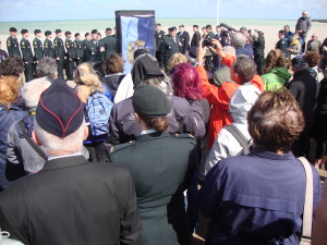 inauguration du nouveau monument sur la plage