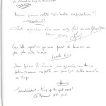 une page du Livre d'Or